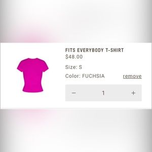 SKIMS “fits everybody t-shirt” in SOLD OUT color “fuchsia” size small